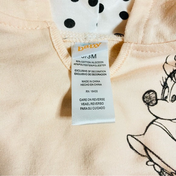 Baby Girls' Disney Minnie Mouse Hooded Sweatshirt and Kangaroo Pocket Joggers - Picture 4 of 5